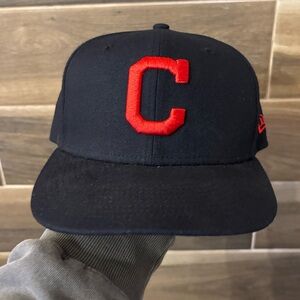 Cleveland Guardians MLB New Era Dark Navy Blue Fitted Hat 7 1/8 MLB On Field Cap